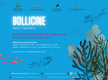 “Bollicine” Lettura e laboratorio – Irgoli