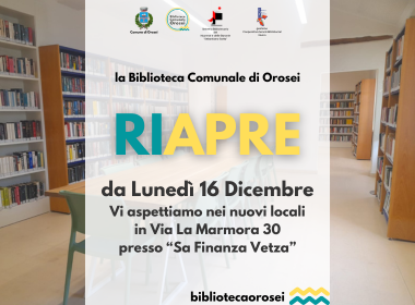 Riapre la Biblioteca Comunale di Orosei